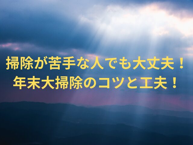 掃除が苦手な人でも大丈夫！年末大掃除のコツと工夫！