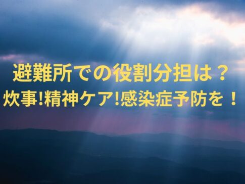 避難所での役割分担は？炊事！精神ケア！感染症予防を！